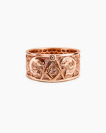Masonic Relief Motif Band Ring  Ring Charmora Jewelry