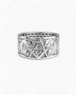 Masonic Relief Motif Band Ring  Ring Charmora Jewelry