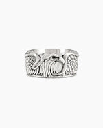 Sculpted Aquiline Form Winged Ring  Ring Charmora Jewelry