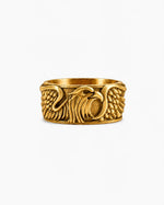 Sculpted Aquiline Form Winged Ring  Ring Charmora Jewelry