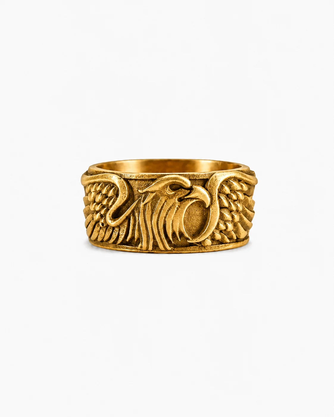 Sculpted Aquiline Form Winged Ring  Ring Charmora Jewelry