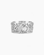 Sculpted Aquiline Form Winged Ring  Ring Charmora Jewelry