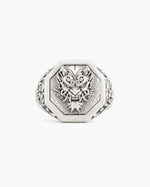 Japanese Oni Mask Relief Signet Ring  Ring Charmora Jewelry