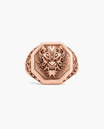 Japanese Oni Mask Relief Signet Ring  Ring Charmora Jewelry