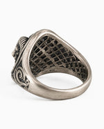 Sculpted Ram Head Motif Signet Ring  Ring Charmora Jewelry