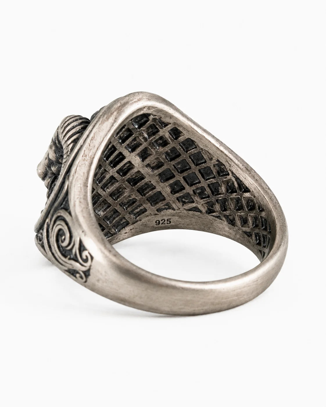 Sculpted Ram Head Motif Signet Ring  Ring Charmora Jewelry