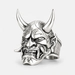 Traditional Mask Motif Signet Ring  Ring Charmora Jewelry