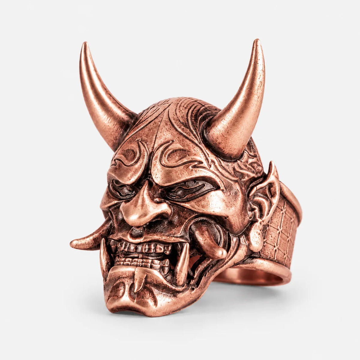 Traditional Mask Motif Signet Ring  Ring Charmora Jewelry