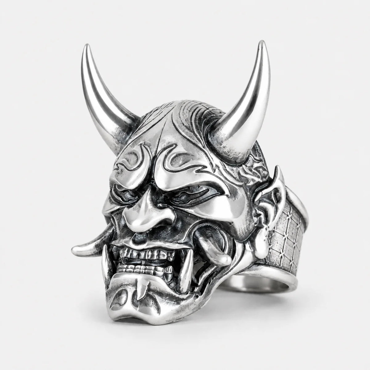 Traditional Mask Motif Signet Ring  Ring Charmora Jewelry