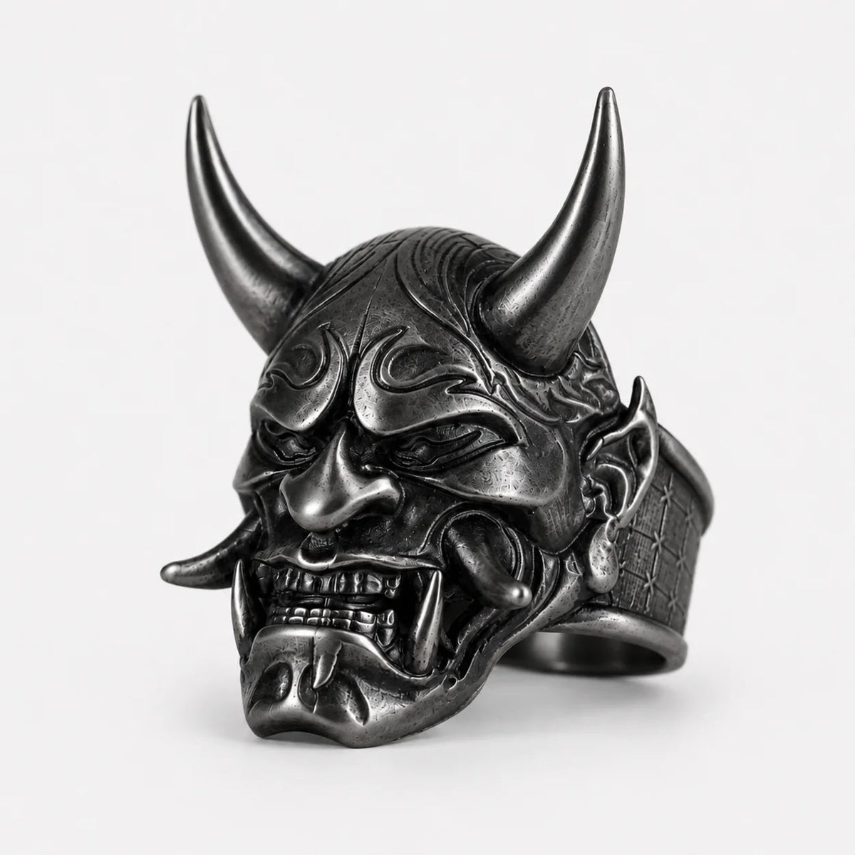 Traditional Mask Motif Signet Ring  Ring Charmora Jewelry