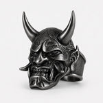 Traditional Mask Motif Signet Ring  Ring Charmora Jewelry