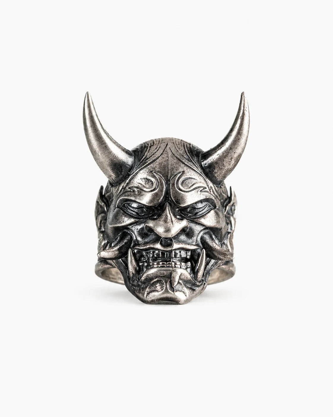 Traditional Mask Motif Signet Ring  Ring Charmora Jewelry