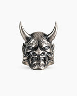 Traditional Mask Motif Signet Ring  Ring Charmora Jewelry