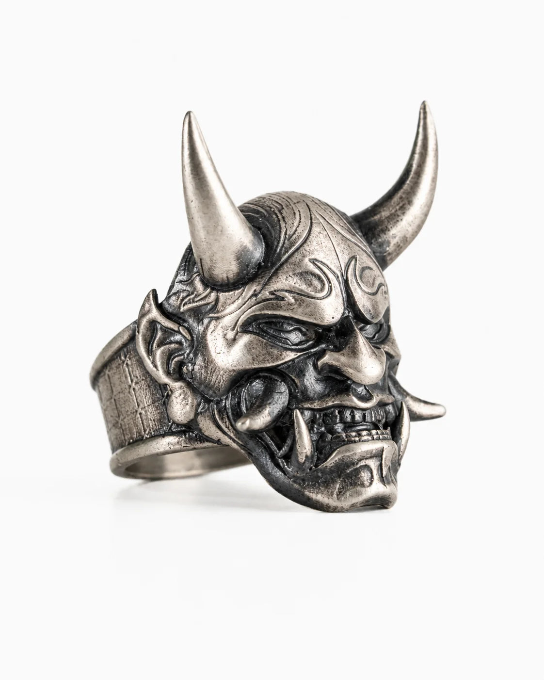 Traditional Mask Motif Signet Ring  Ring Charmora Jewelry