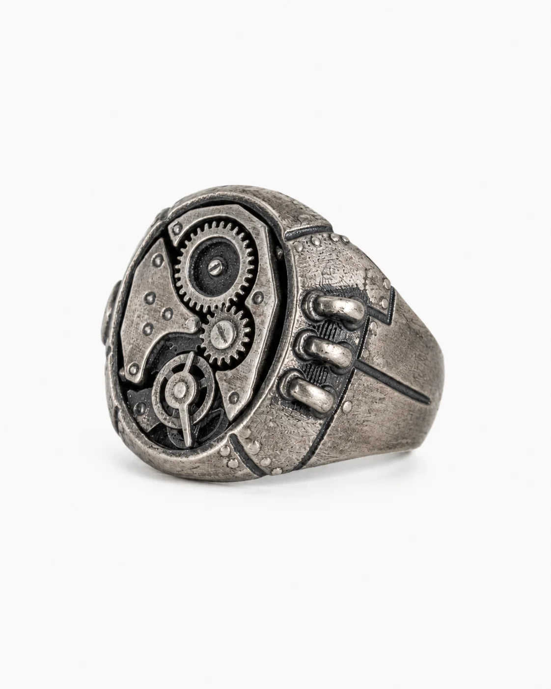 Industrial Mechanical Gear Motif Ring  Ring Charmora Jewelry