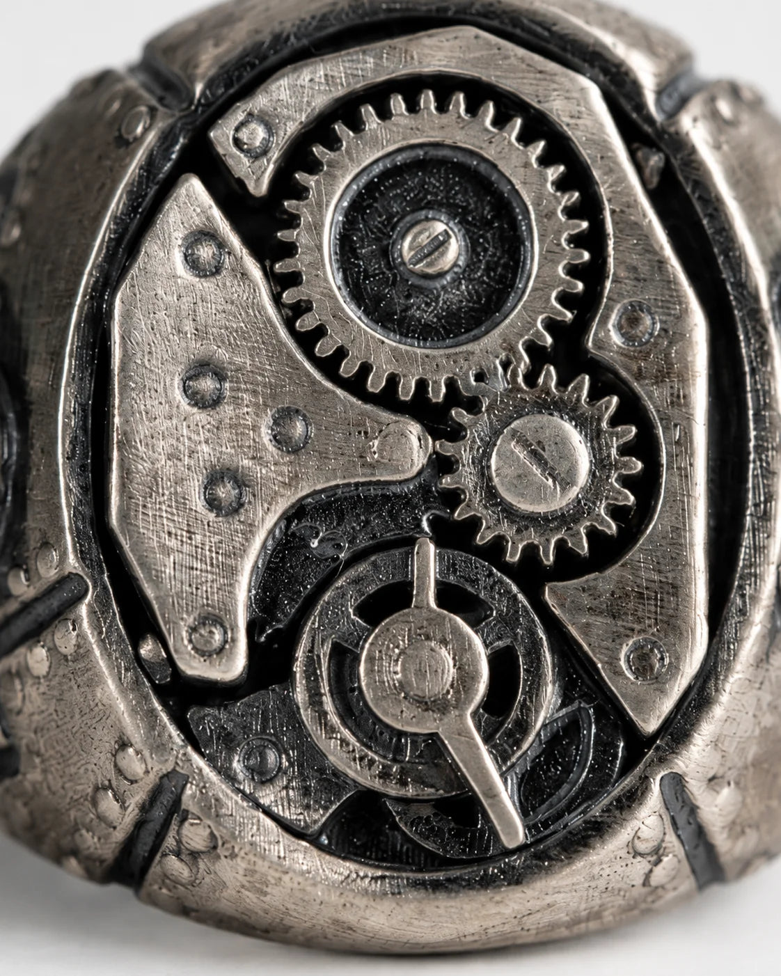 Industrial Mechanical Gear Motif Ring  Ring Charmora Jewelry