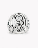 Industrial Mechanical Gear Motif Ring  Ring Charmora Jewelry