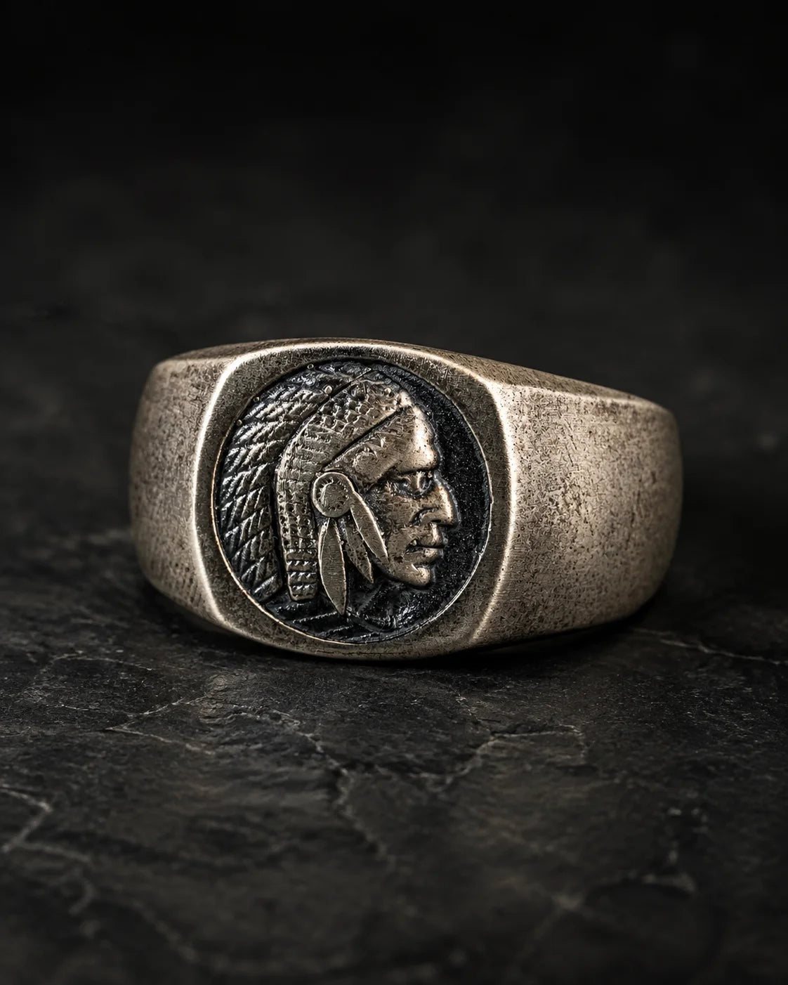 Figurative Native Heritage Feathered Ring  Ring Charmora Jewelry
