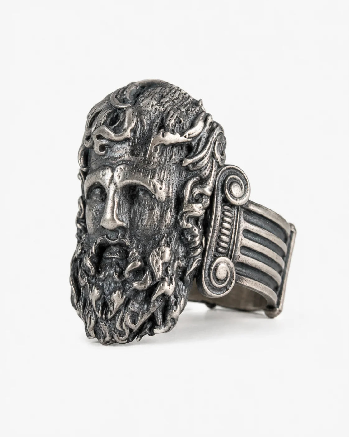 Sculpted Ancient Deity Motif Signet Ring  Ring Charmora Jewelry