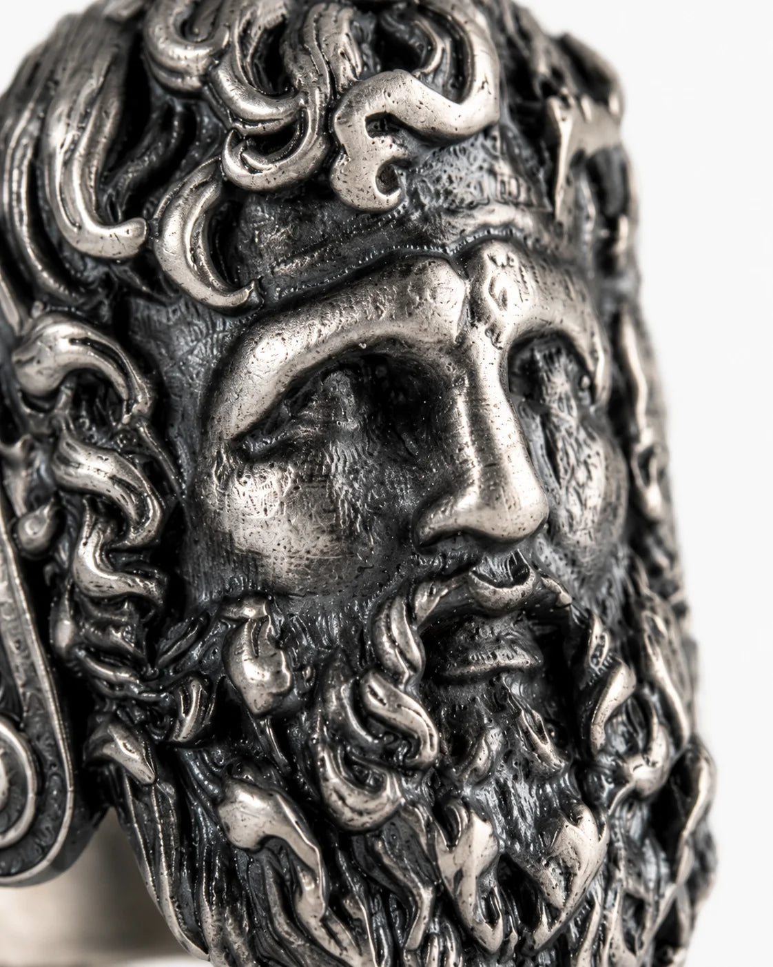 Sculpted Ancient Deity Motif Signet Ring  Ring Charmora Jewelry