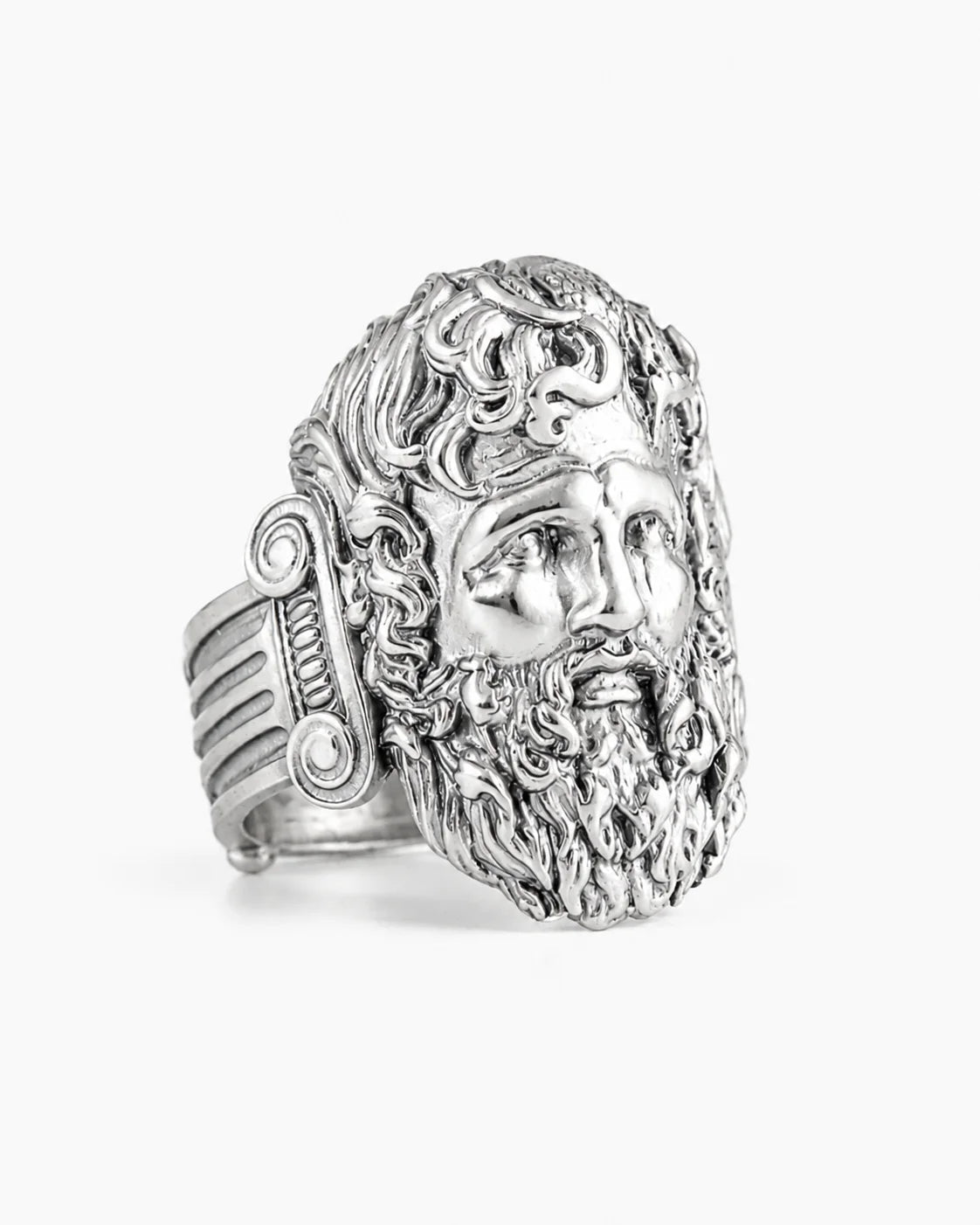 Sculpted Ancient Deity Motif Signet Ring  Ring Charmora Jewelry