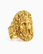 Sculpted Ancient Deity Motif Signet Ring  Ring Charmora Jewelry