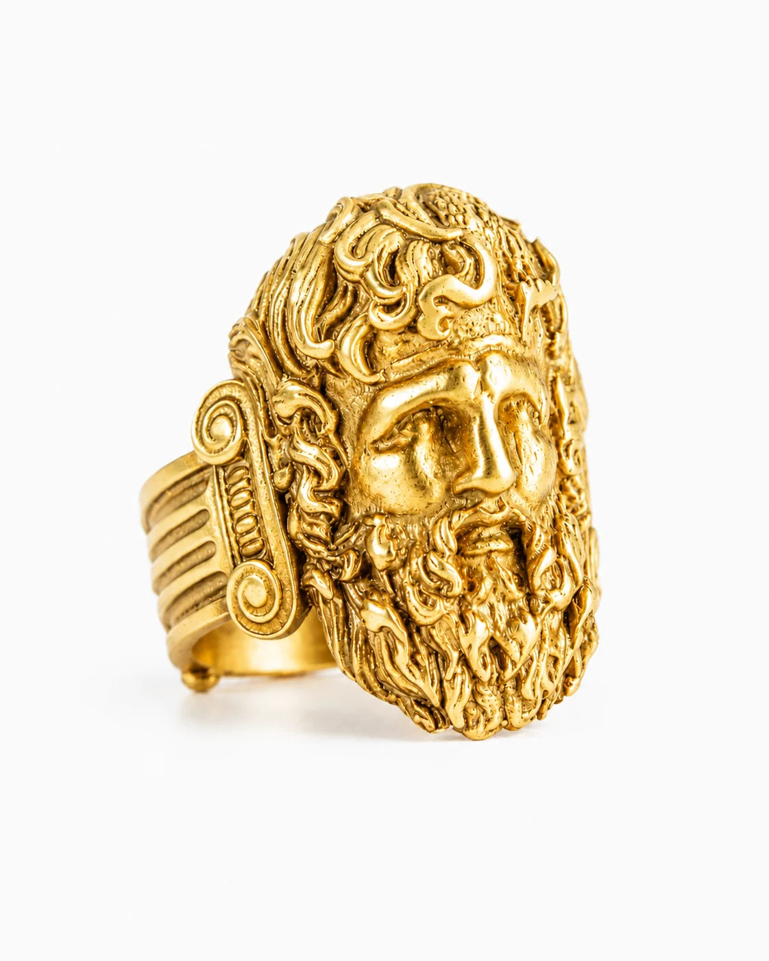 Sculpted Ancient Deity Motif Signet Ring  Ring Charmora Jewelry