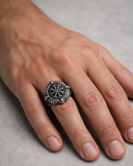 Runic Geometric Symbol Motif Ring  Ring Charmora Jewelry