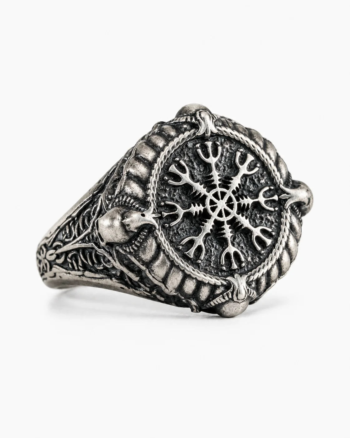 Runic Geometric Symbol Motif Ring  Ring Charmora Jewelry