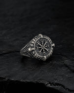 Runic Geometric Symbol Motif Ring  Ring Charmora Jewelry