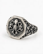 Detailed Octopus Tentacle Signet Ring  Ring Charmora Jewelry