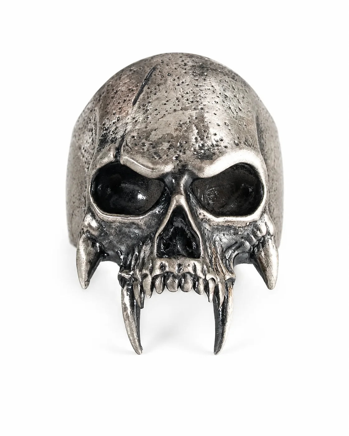 Sculpted Skeletal Profile Statement Ring  Ring Charmora Jewelry