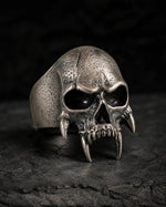 Sculpted Skeletal Profile Statement Ring  Ring Charmora Jewelry
