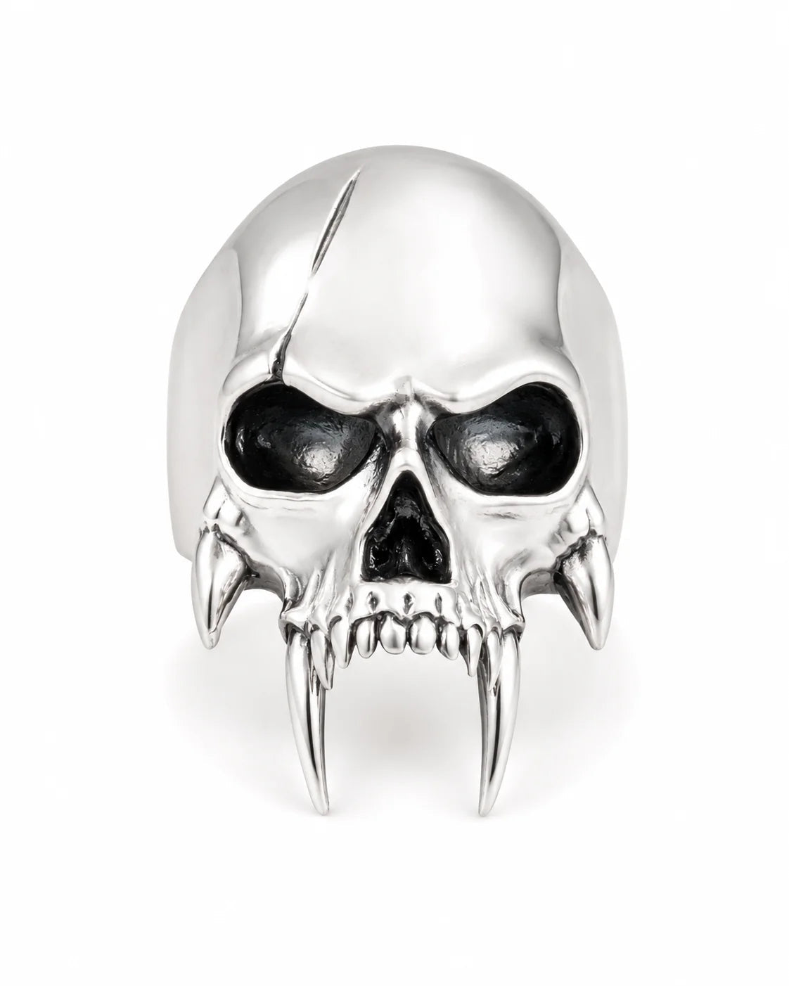 Sculpted Skeletal Profile Statement Ring  Ring Charmora Jewelry