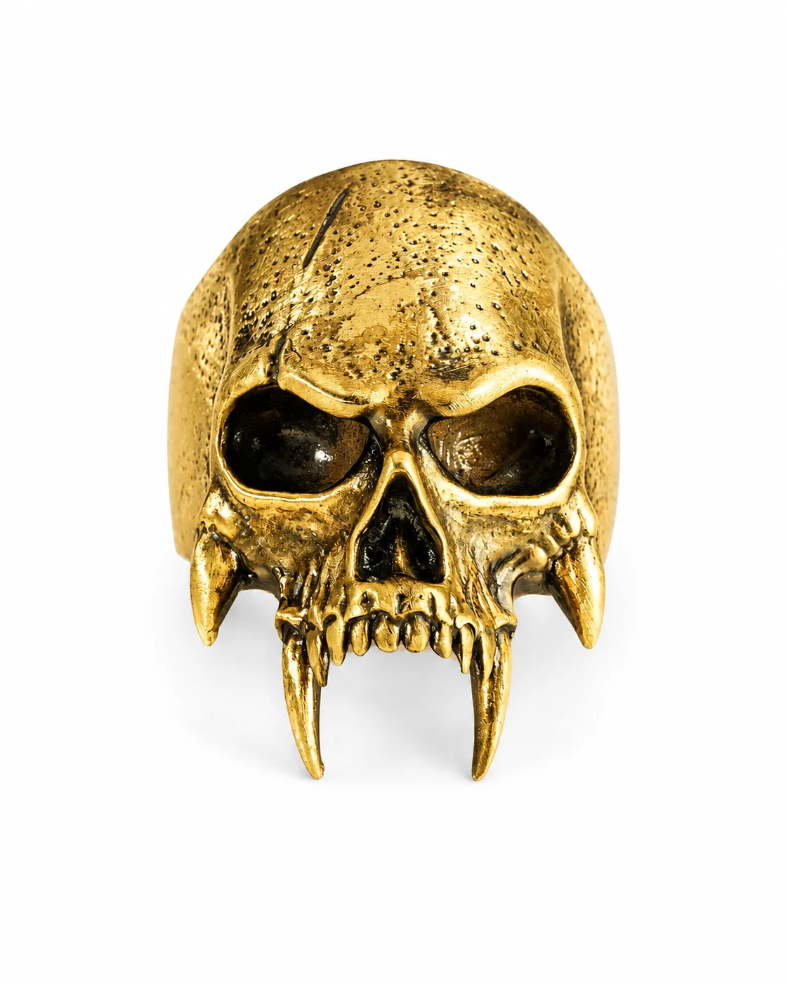 Sculpted Skeletal Profile Statement Ring  Ring Charmora Jewelry