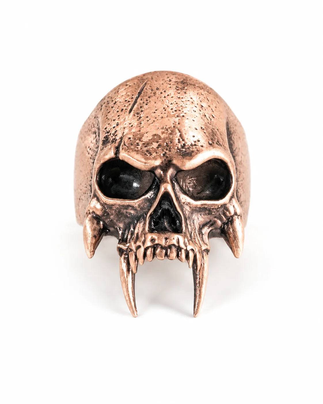Sculpted Skeletal Profile Statement Ring  Ring Charmora Jewelry
