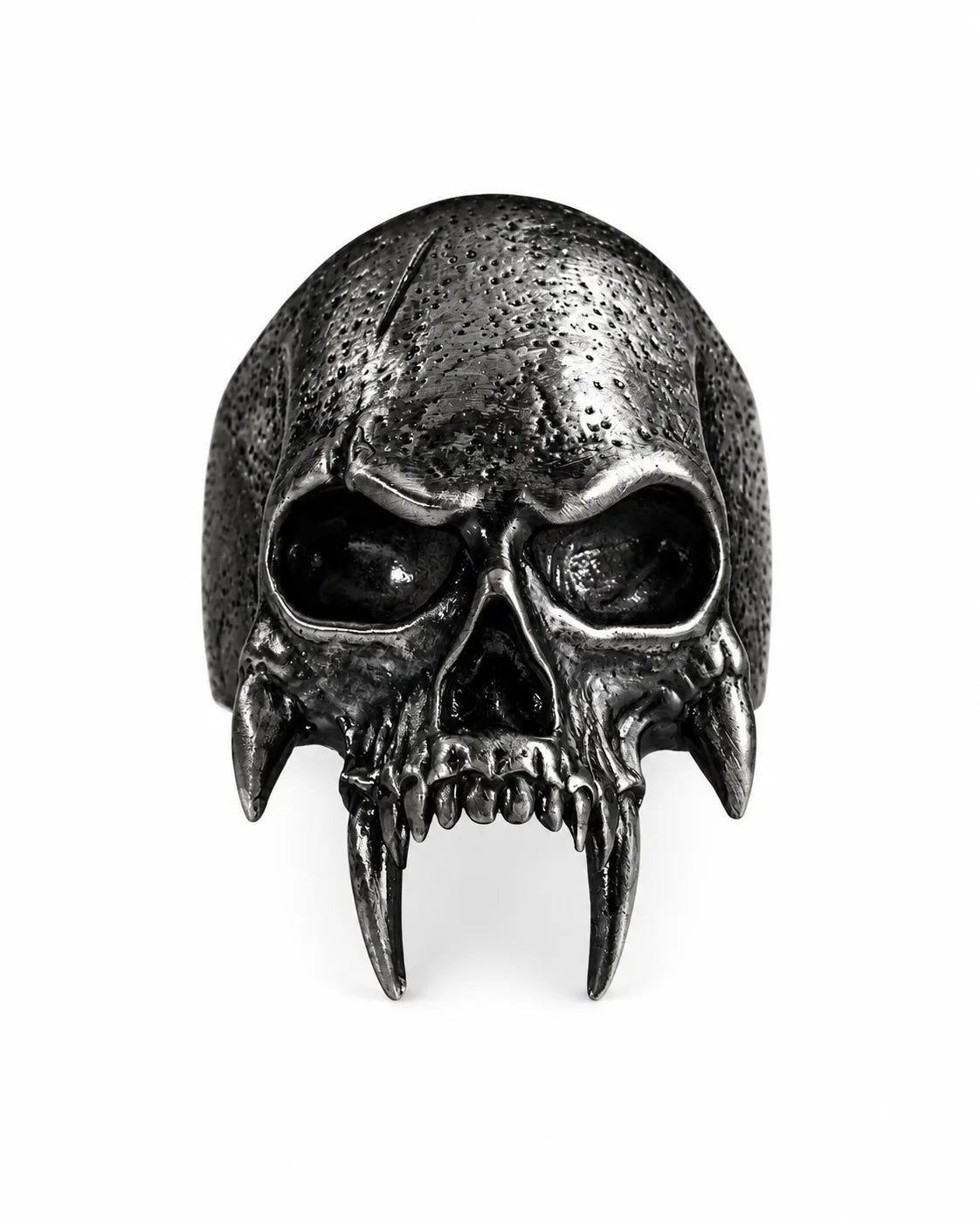 Sculpted Skeletal Profile Statement Ring  Ring Charmora Jewelry