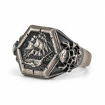 Viking Pirate Sailboat Motif Ring  Ring Charmora Jewelry