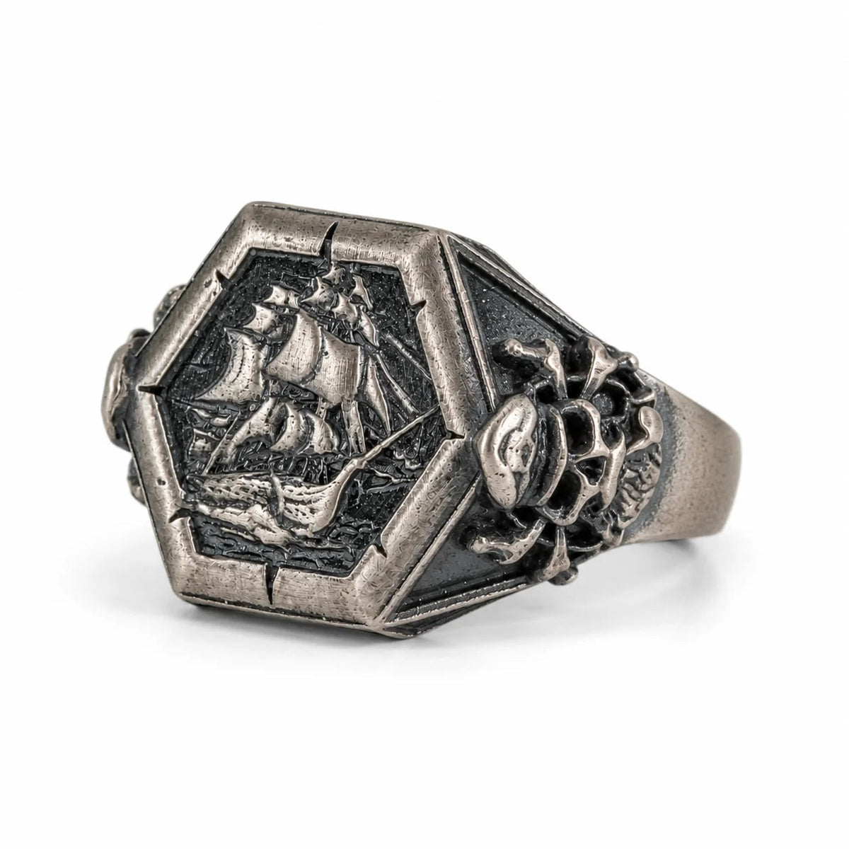 Viking Pirate Sailboat Motif Ring  Ring Charmora Jewelry