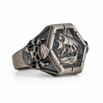 Viking Pirate Sailboat Motif Ring  Ring Charmora Jewelry