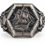 Viking Pirate Sailboat Motif Ring  Ring Charmora Jewelry