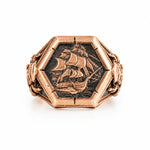 Viking Pirate Sailboat Motif Ring  Ring Charmora Jewelry
