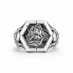 Viking Pirate Sailboat Motif Ring  Ring Charmora Jewelry
