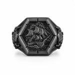 Viking Pirate Sailboat Motif Ring  Ring Charmora Jewelry