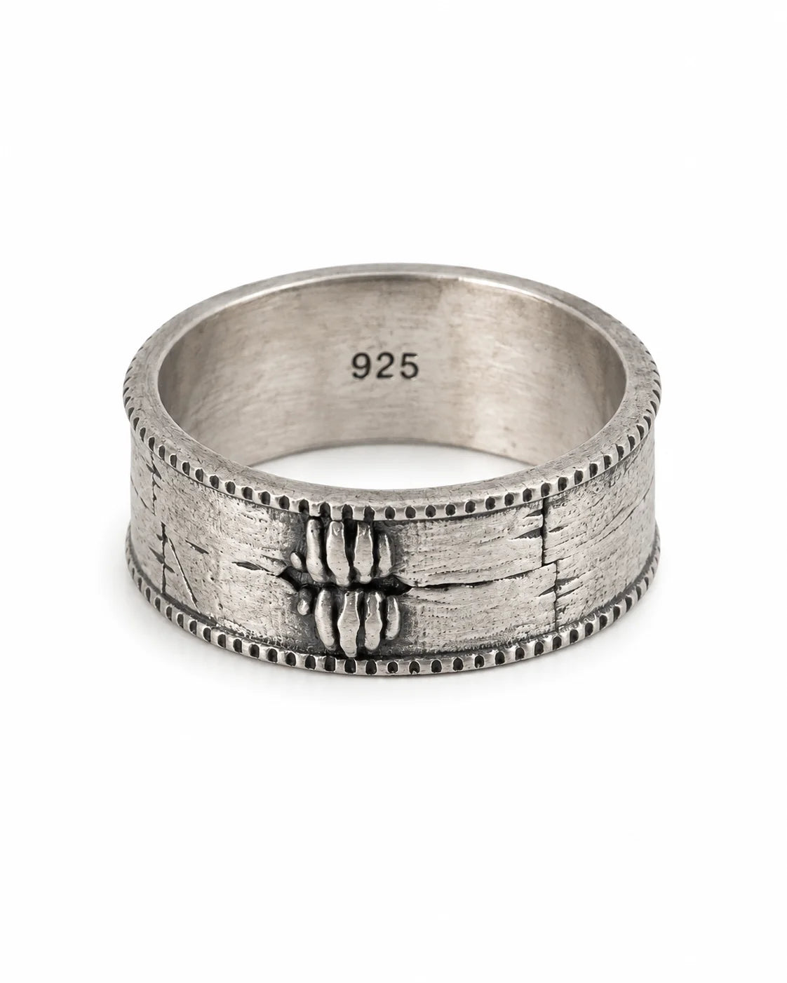 Brutalist Textured Motif Ring  Ring Charmora Jewelry