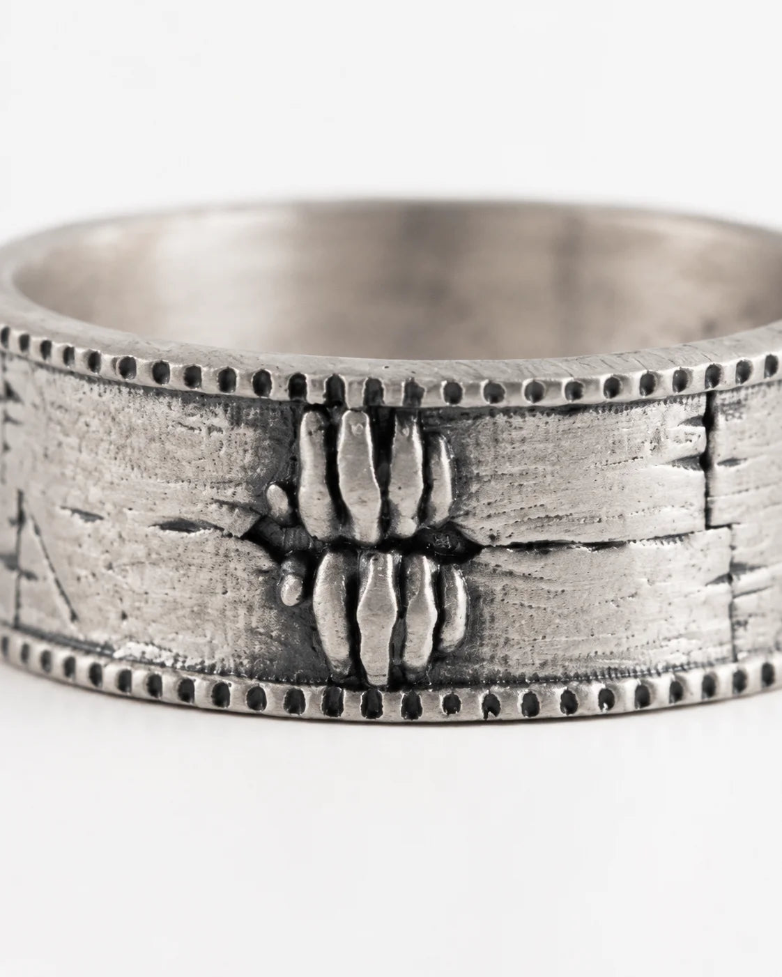 Brutalist Textured Motif Ring  Ring Charmora Jewelry