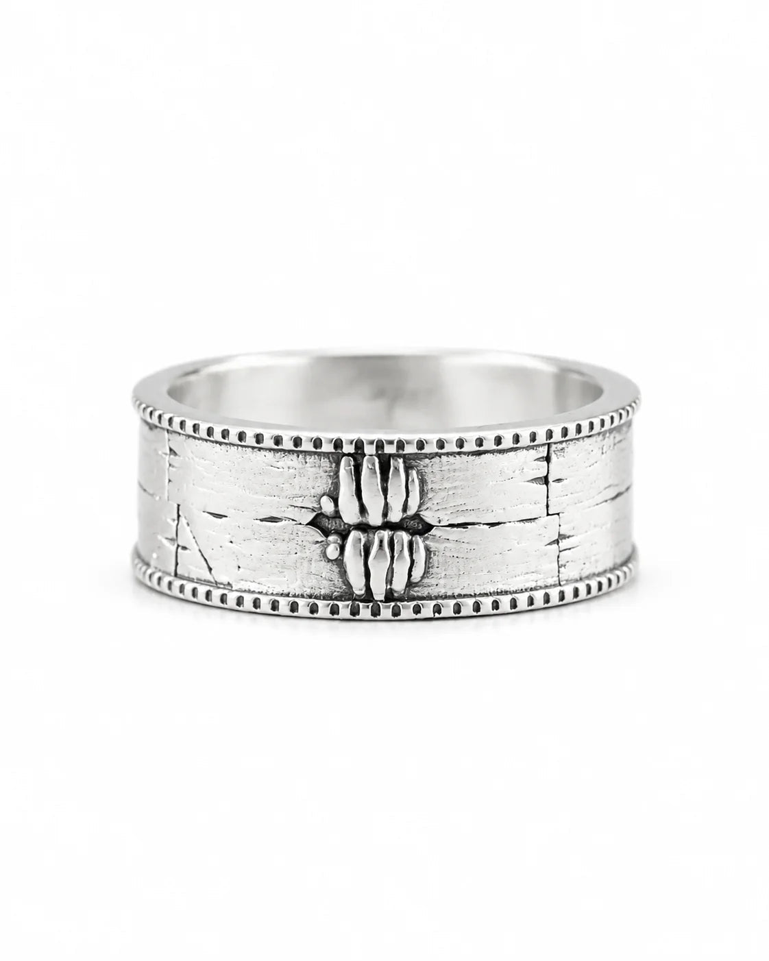 Brutalist Textured Motif Ring  Ring Charmora Jewelry