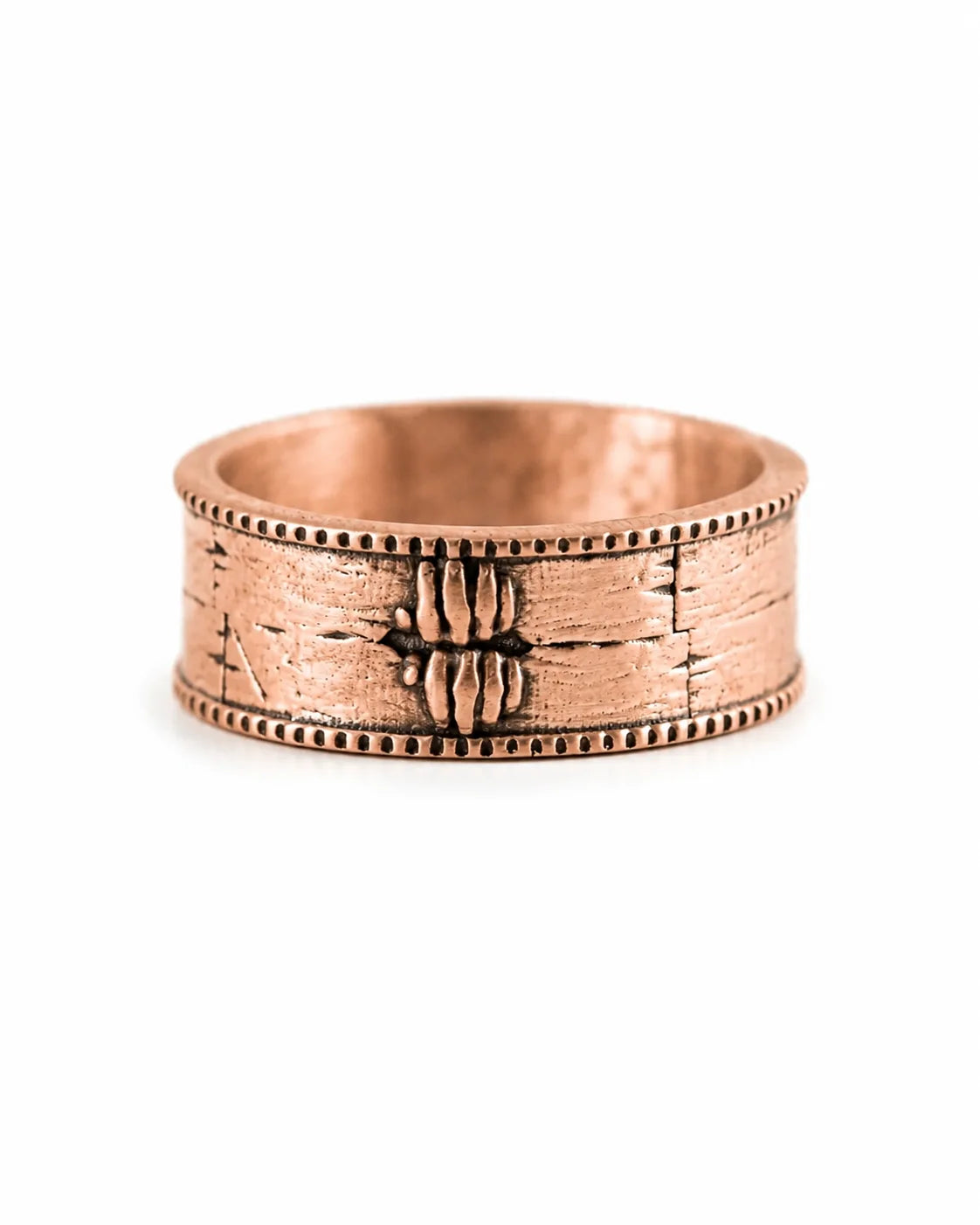 Brutalist Textured Motif Ring  Ring Charmora Jewelry