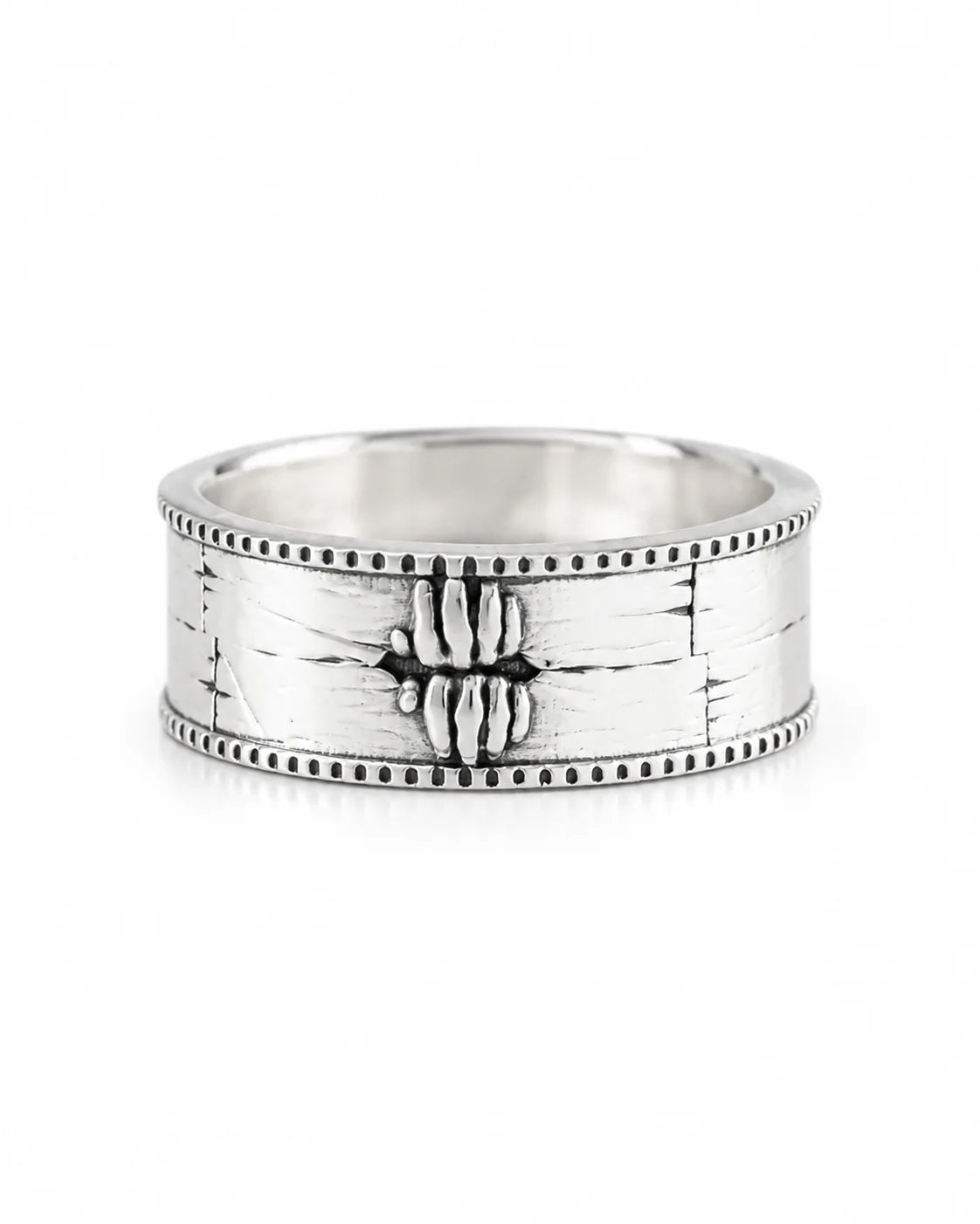 Brutalist Textured Motif Ring  Ring Charmora Jewelry