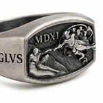 Creation of Adam Relief Signet Ring  Ring Charmora Jewelry